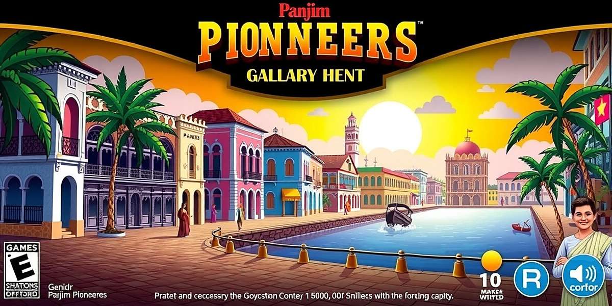 Panjim Pioneers Official Game Cover Panjim Pioneers game cover showing vibrant Goan cityscape with colorful buildings, coconut trees, and characters in traditional attire